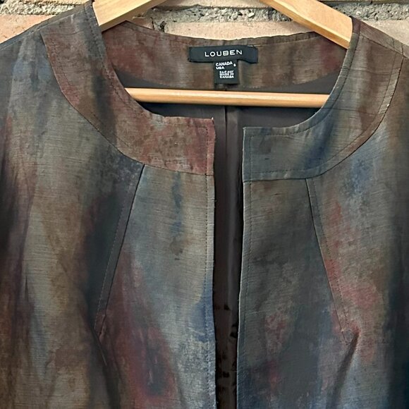 Louben Silk Jacket – Copper-Blue Tones – Size 6 (Fits 8/10) - Picture 2 of 8
